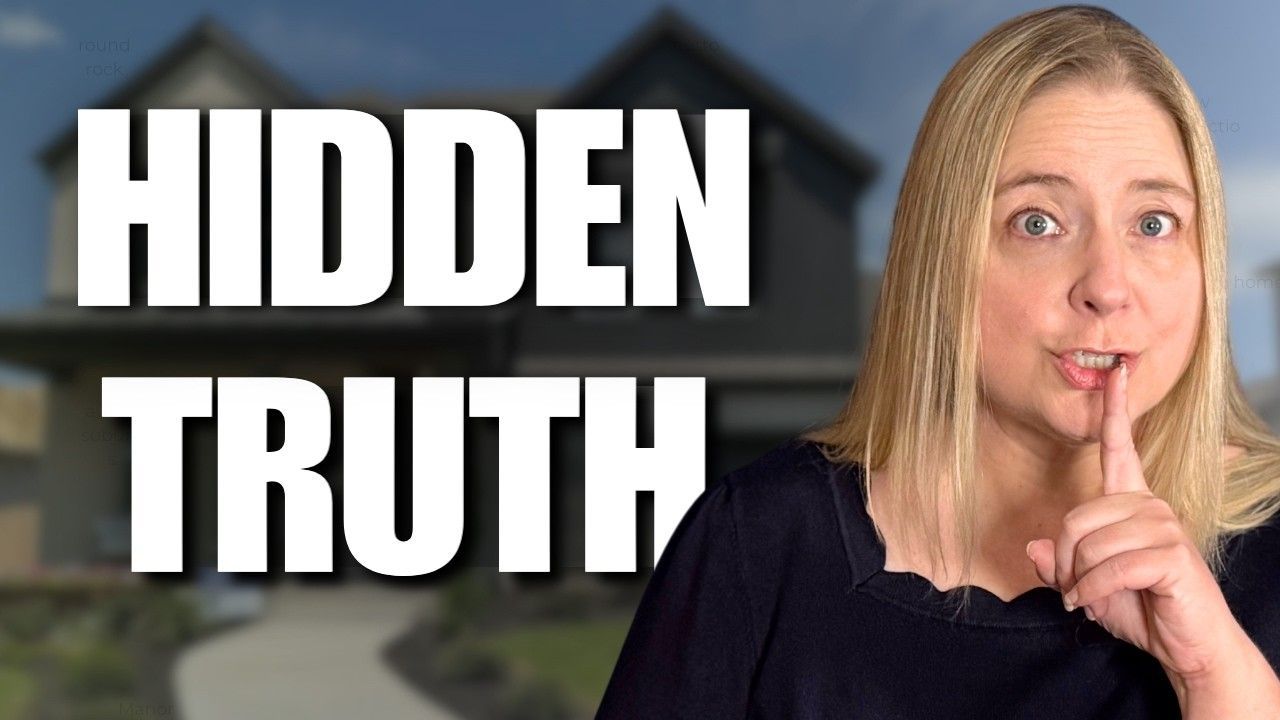 Woman with finger to her lips, text overlay