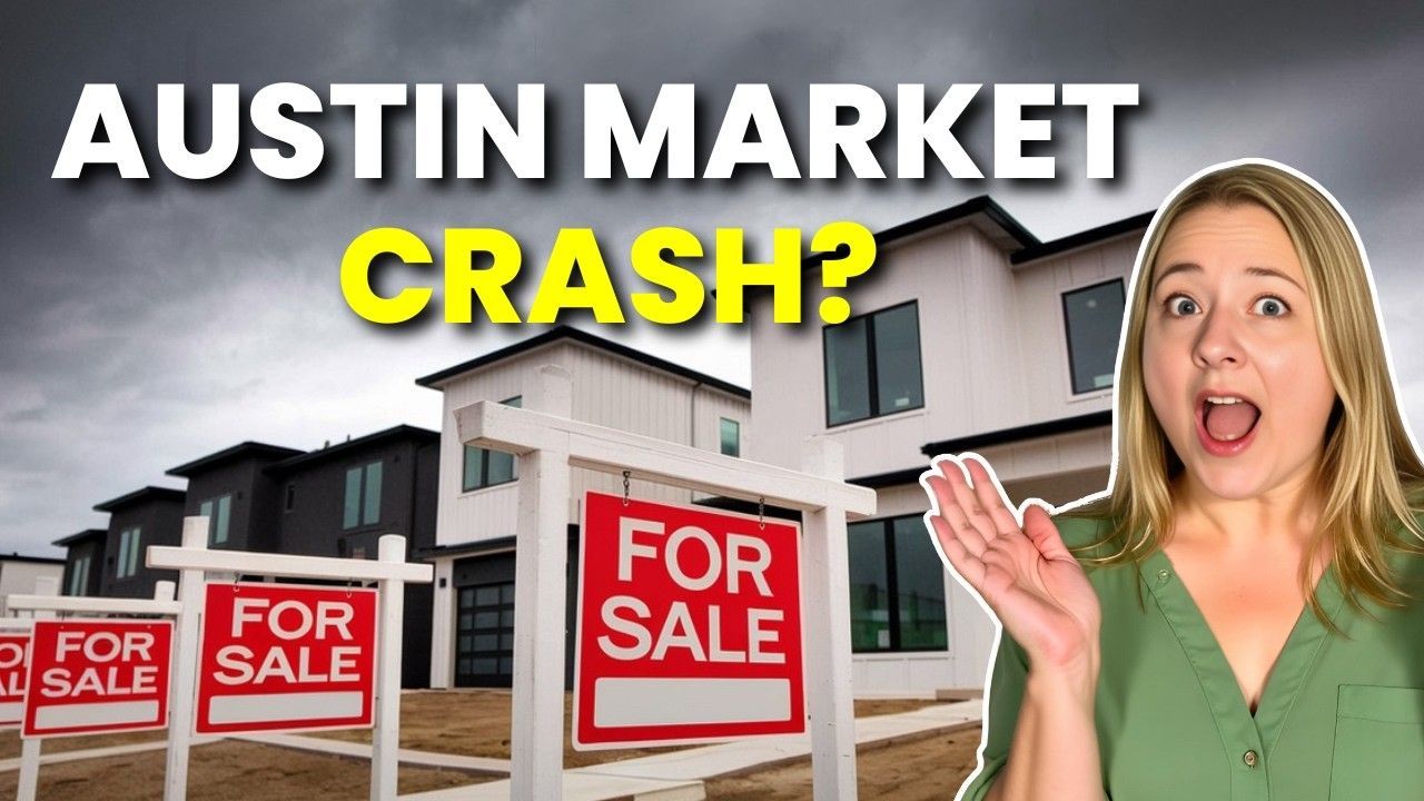A woman is standing in front of a for sale sign in front of a house.