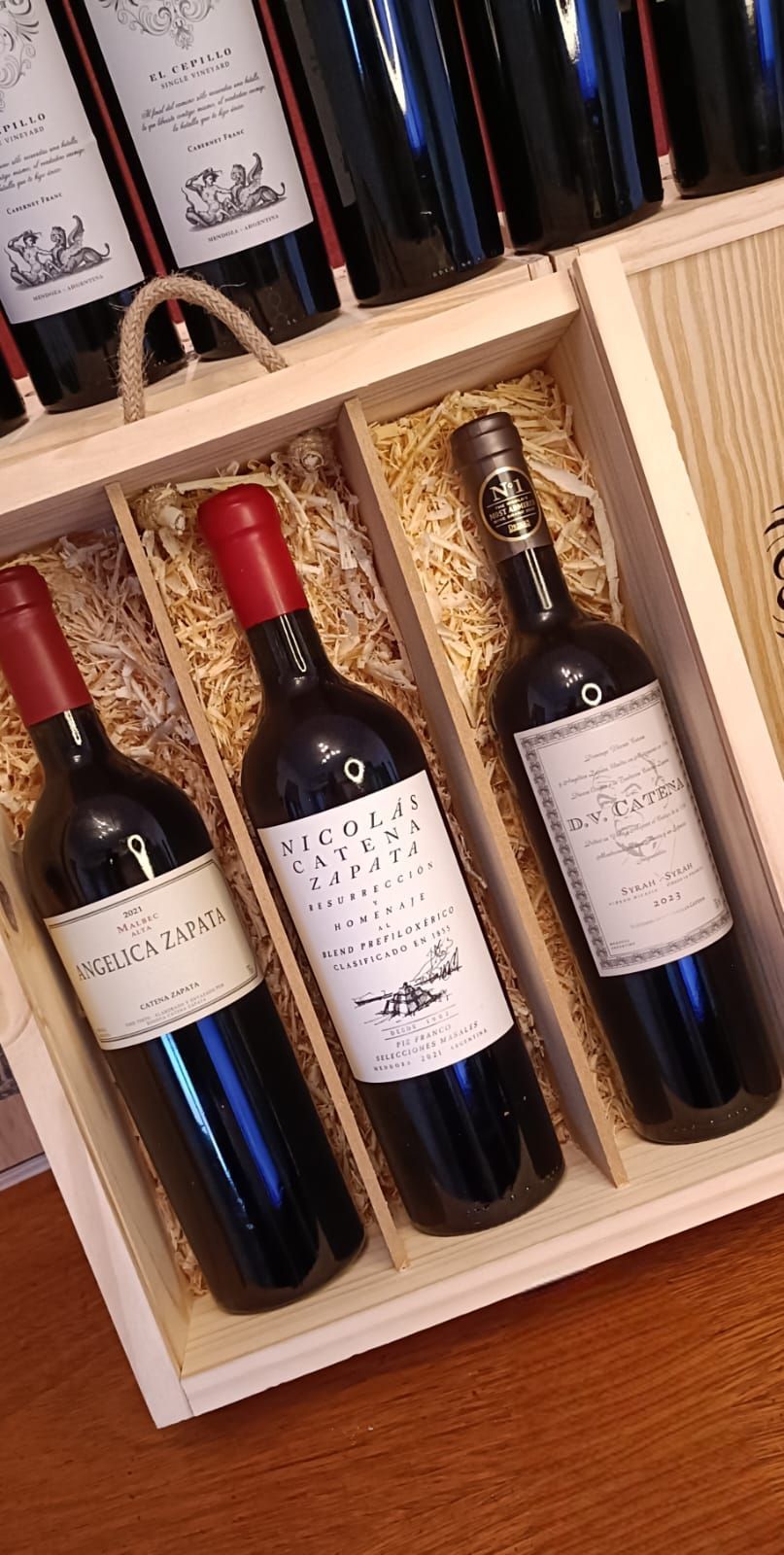 Estuche de madera x 3