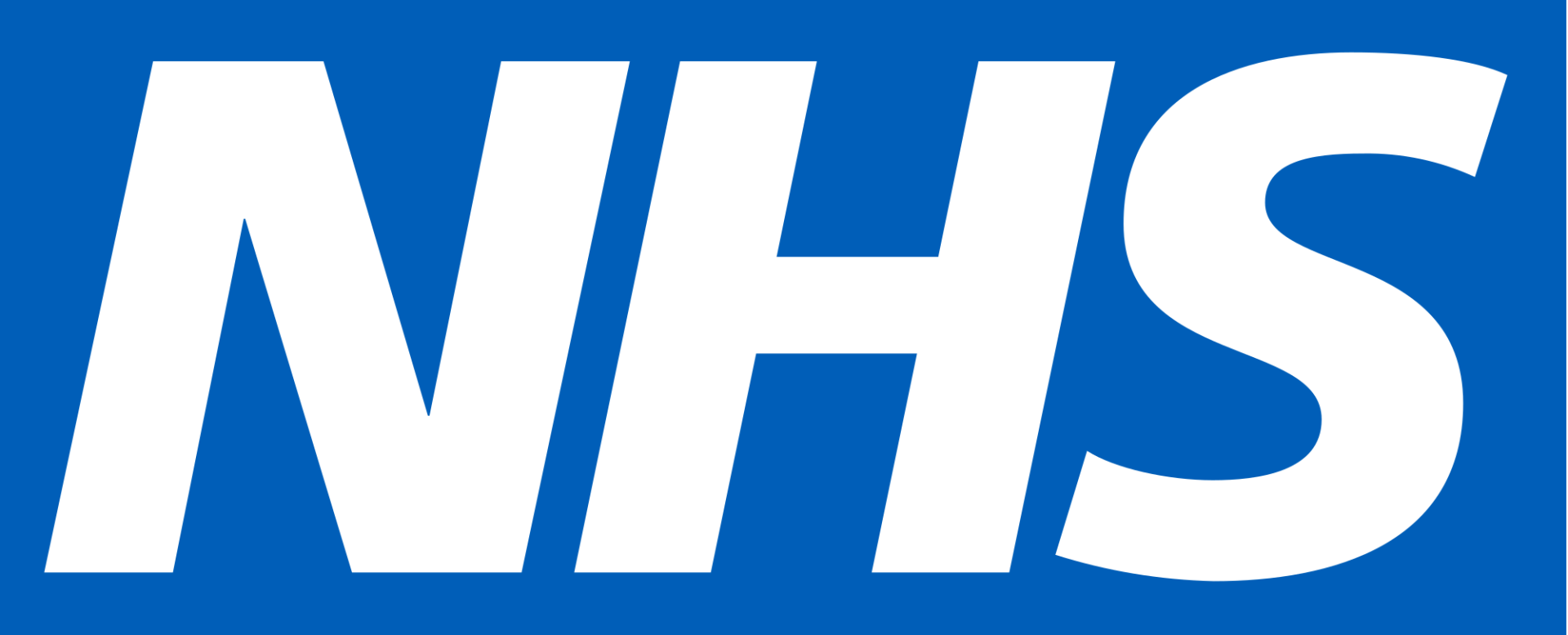 Nhs is written in white on a blue background