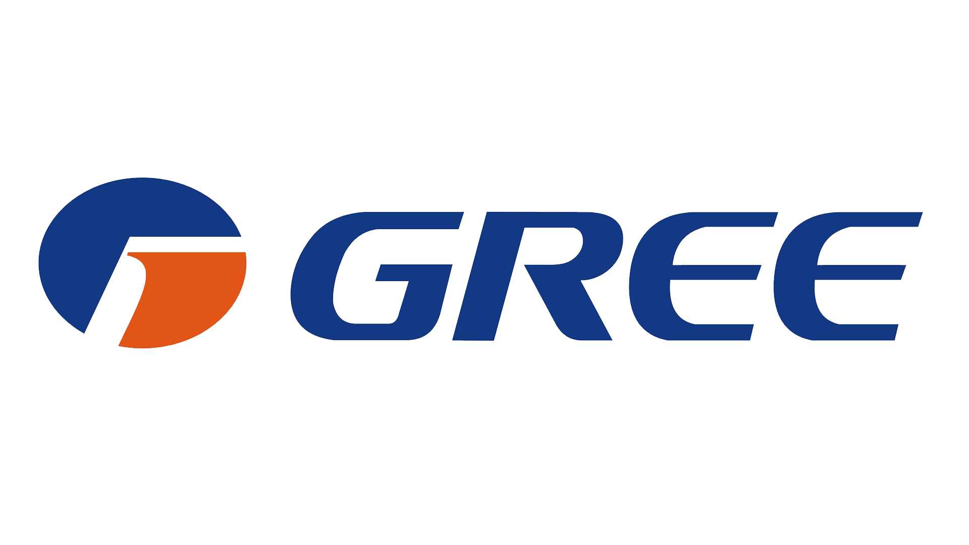 The gree logo is blue and orange on a white background.