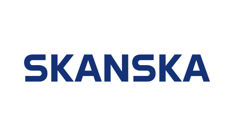 The word skanska is on a white background.