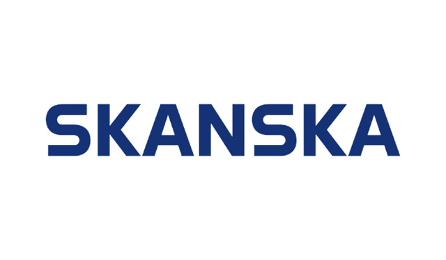 The word skanska is on a white background.