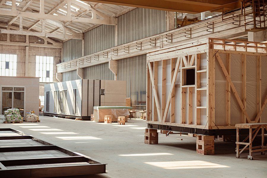 container cabins under construction