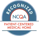 NCQA Patient-Centered Medical Home logo: blue circle with 