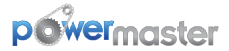 A powermaster logo with a shark on it