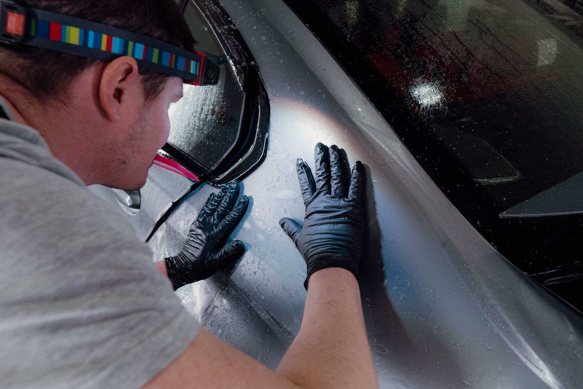 BMW M3 Competition in Frozen Gray getting matte paint protection film (PPF), ceramic coating, and window tint installed