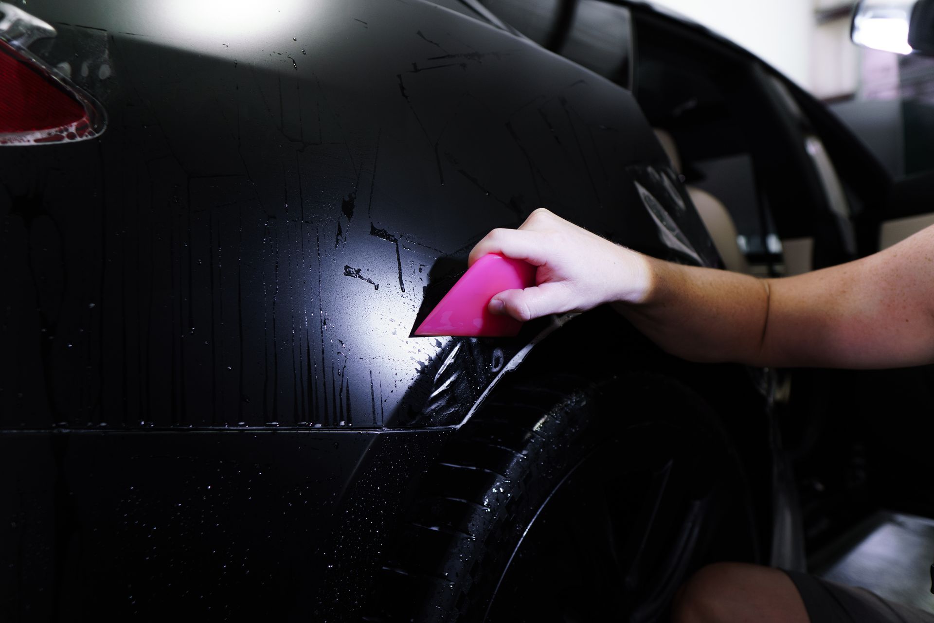 Tesla Model S Plaid getting wrapped in matte paint protection film (PPF) and ceramic coating installation