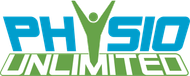 Logo for Physio Unlimited: Blue text 