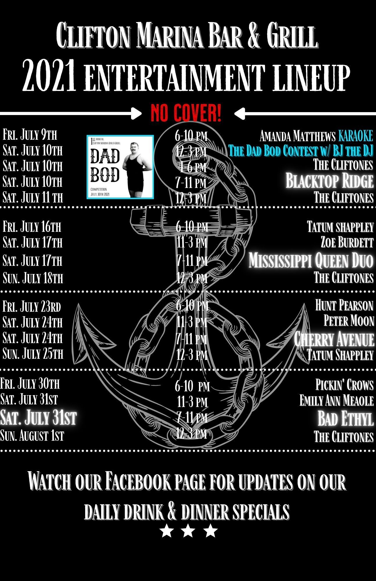 live entertainment fun events Clifton TN