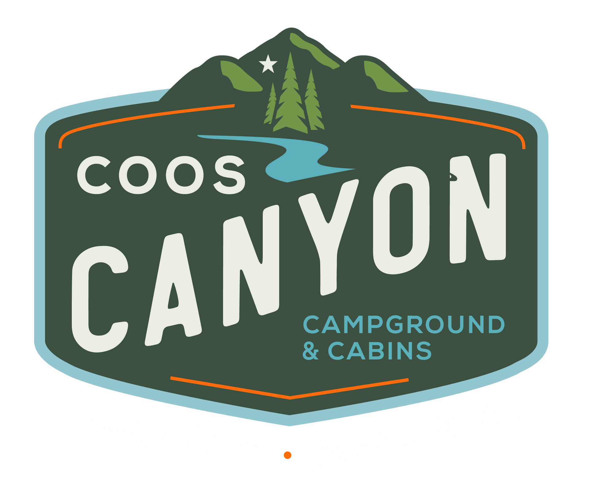 The logo for coos canyon cabins and campground