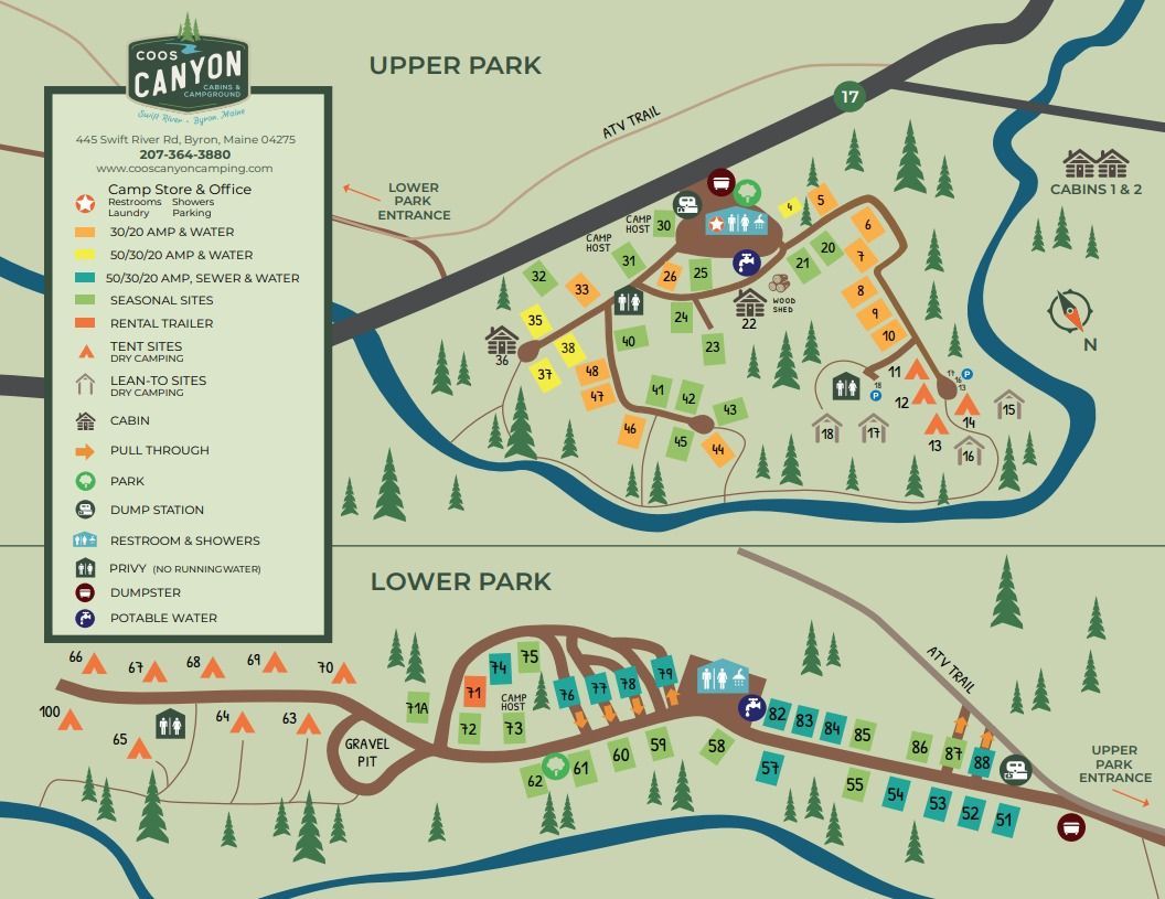 A map of upper park and lower park