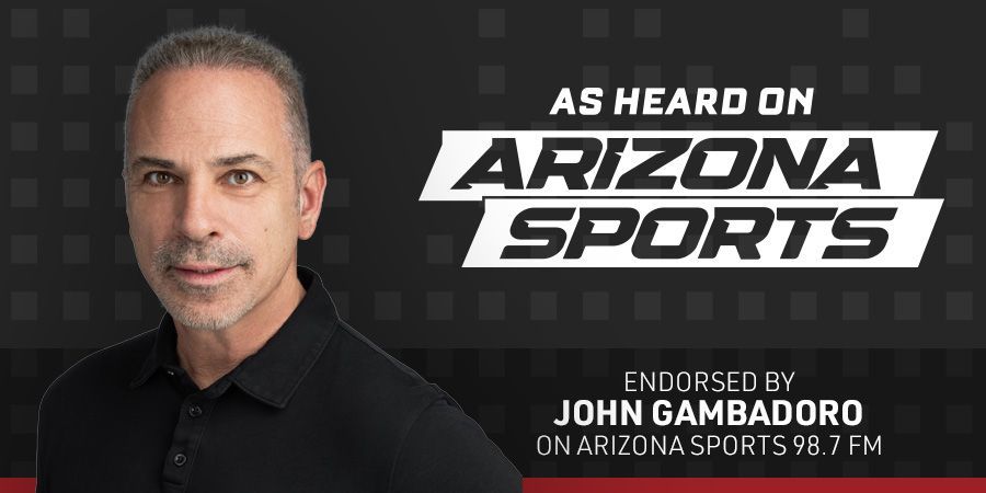 Man with Arizona Sports logo and endorsement by John Gambadoro.