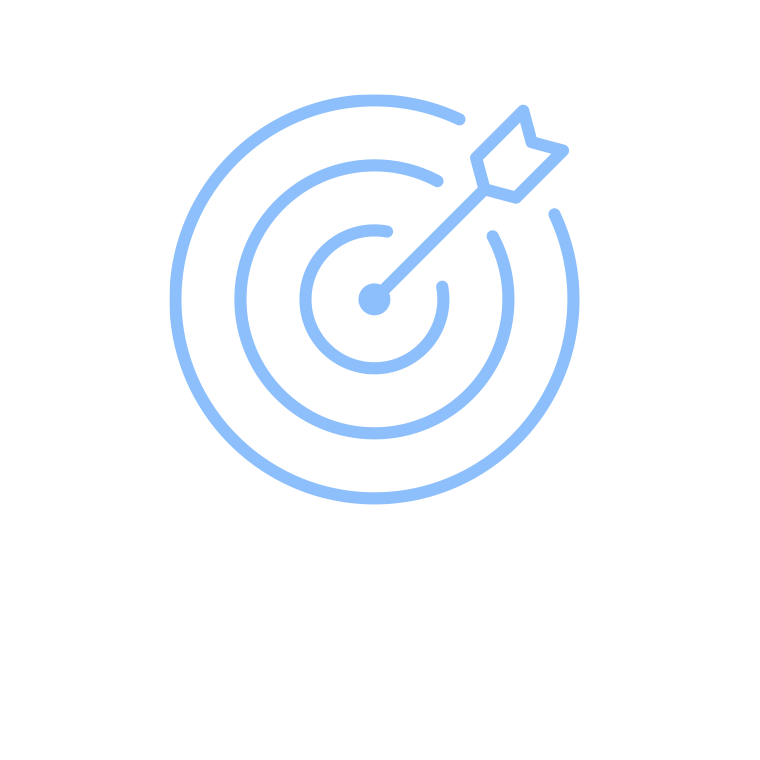 Blue target with arrow hitting the center.