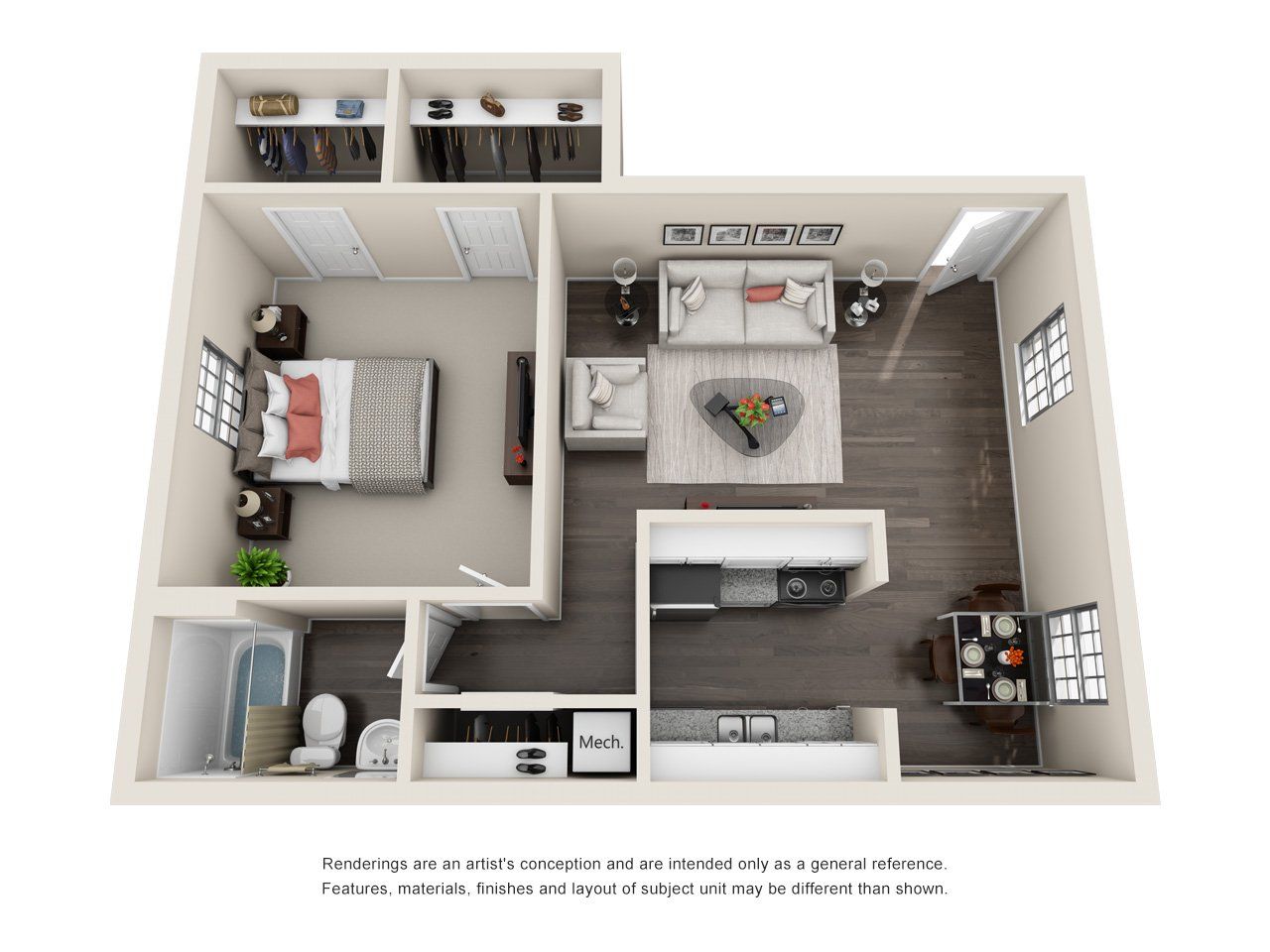 Carmel 1 Bed 1 Bath A