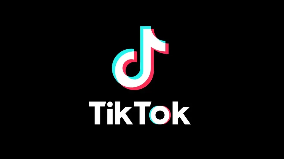The tiktok logo is on a black background.