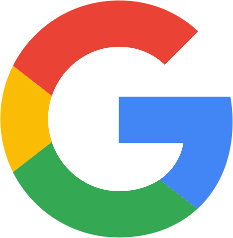 The google logo has a red , yellow , green and blue circle around it.