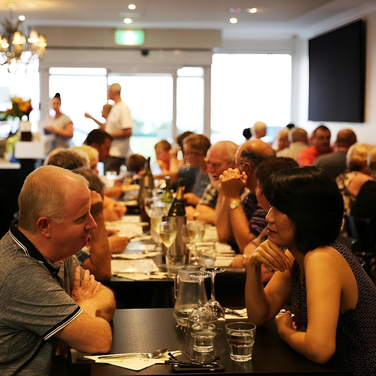 A Group Of People Are Sitting At Tables In A Restaurant — Mod Thai Nelson Bay In Nelson Bay, NSW