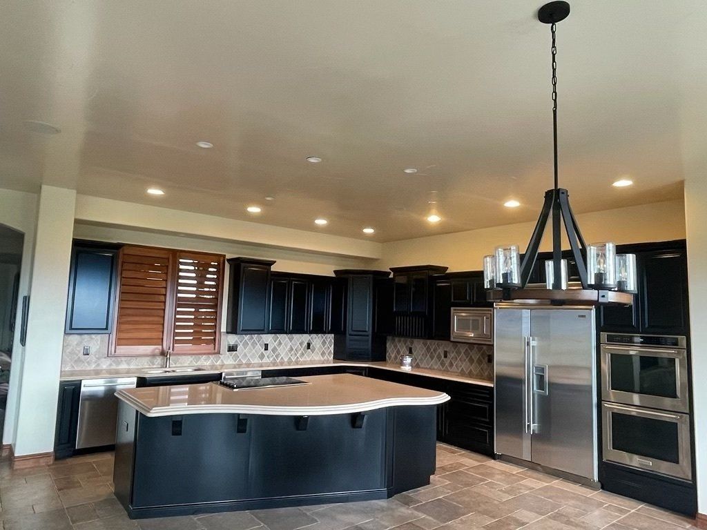 Midnight Black Painted Kitchen Cabinets