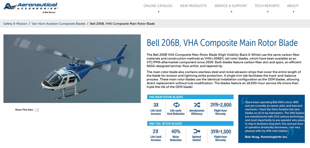 Buyer beware on Bell's offering of 206B Version 1 Main Rotor Blades