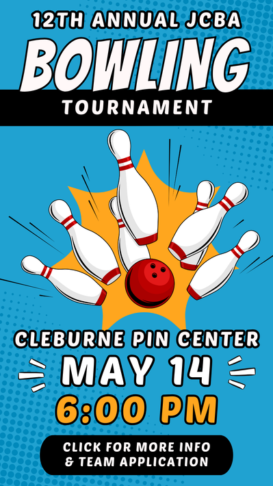 A poster for the 12th annual jcba bowling tournament