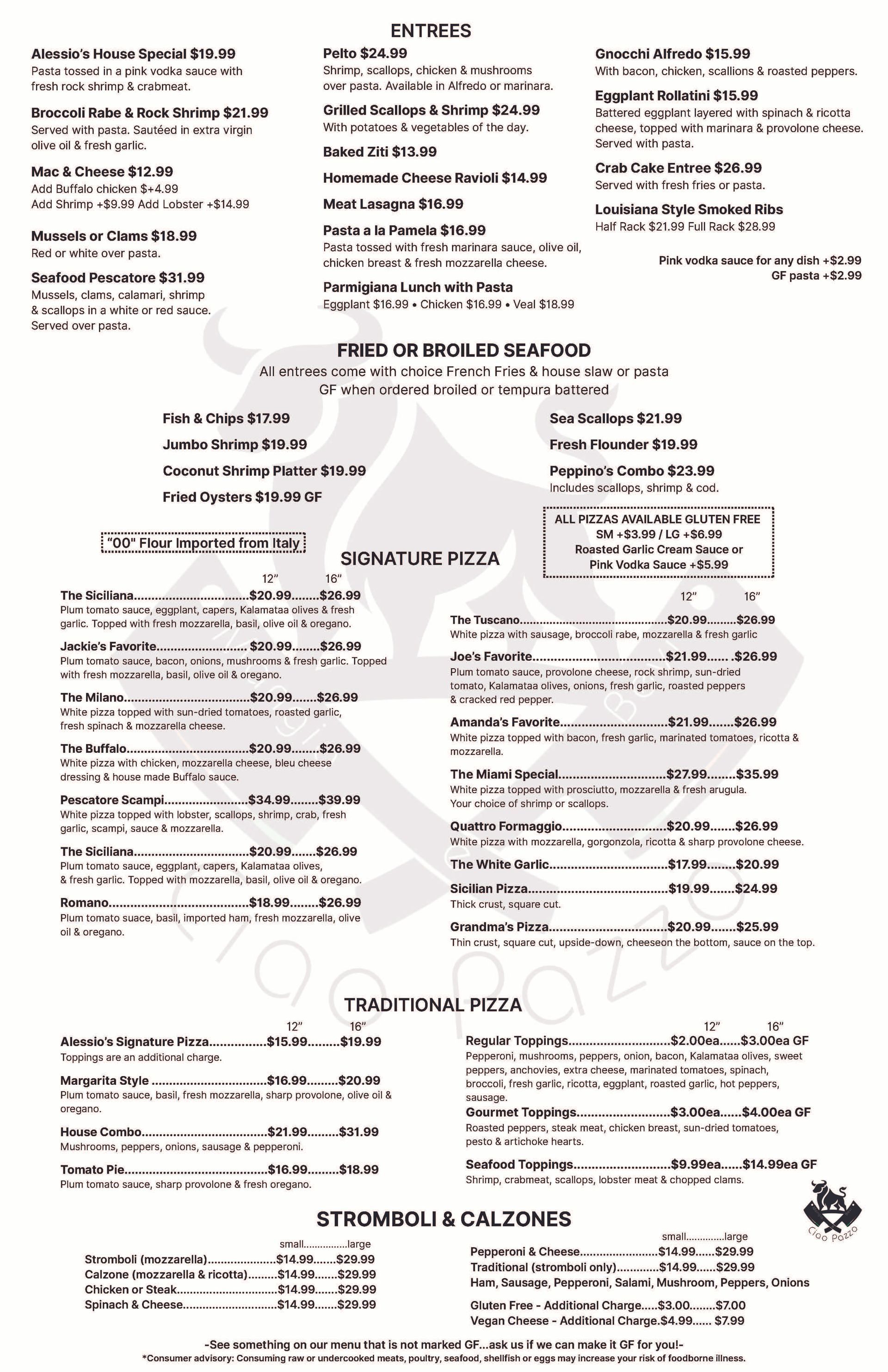 CIAO PAZZO LUNCH MENU 2