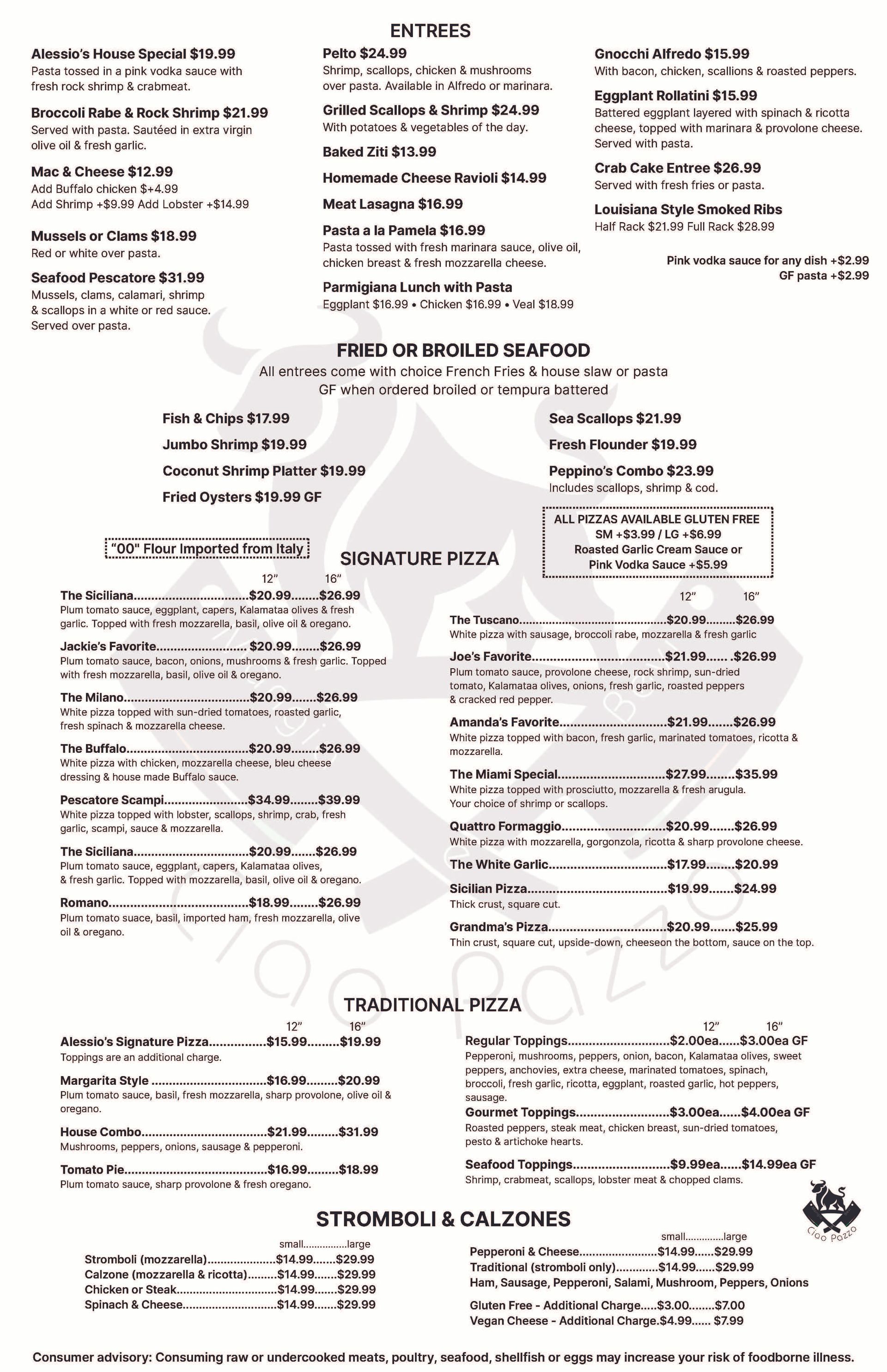 CIAO PAZZO LUNCH MENU 2