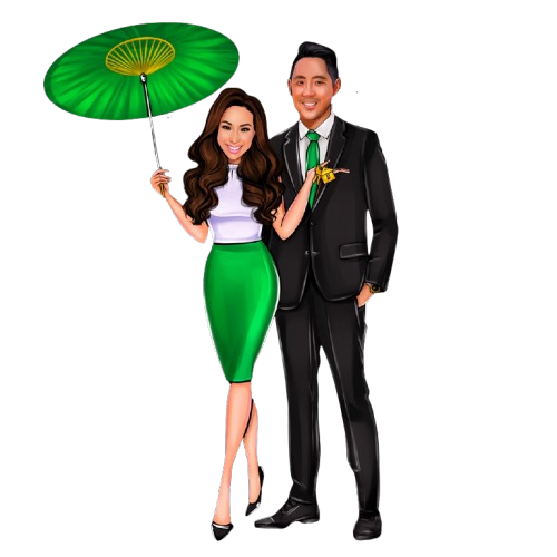 Cartoon image of Carla and Spencer