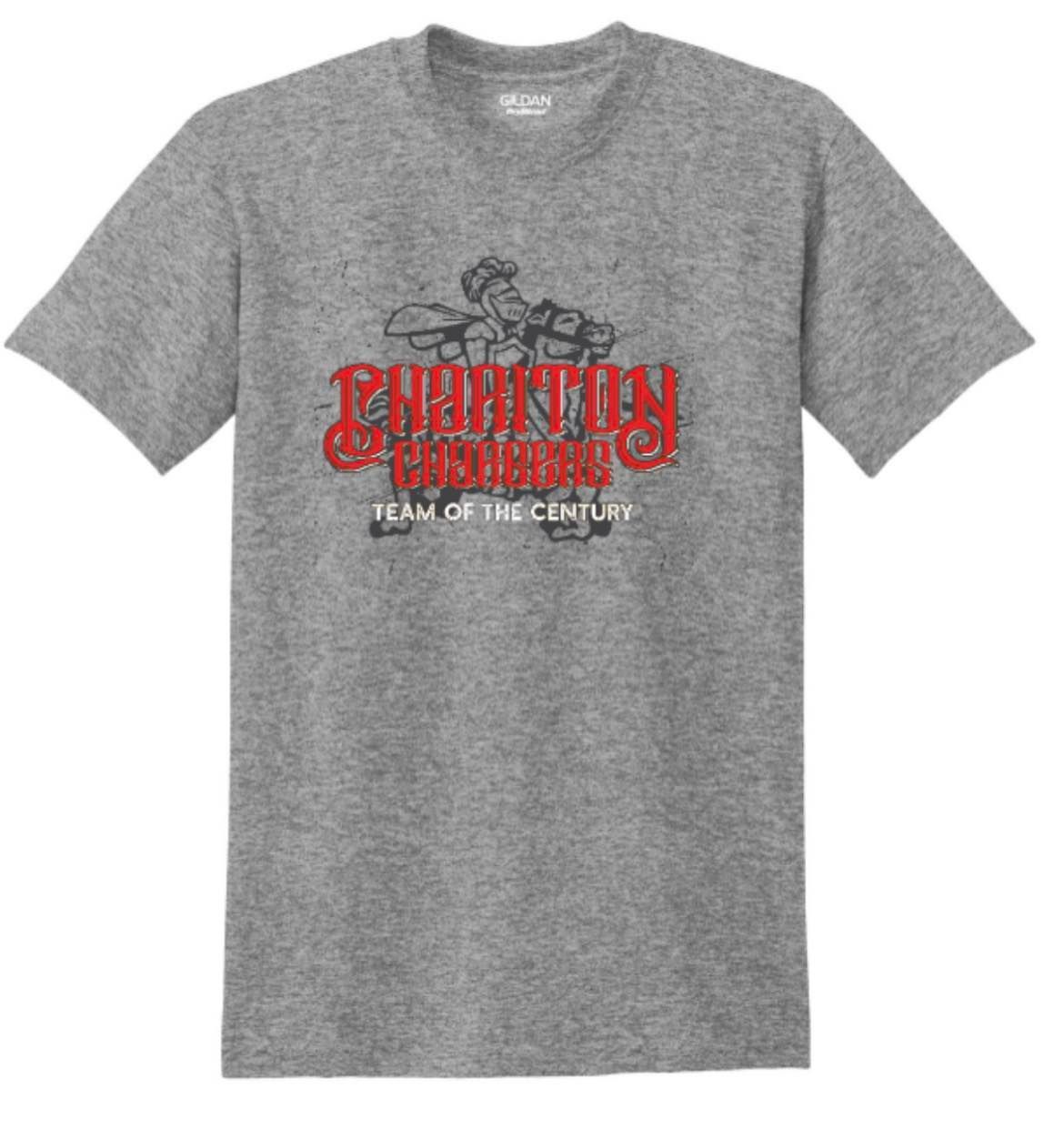 A grey t-shirt with the word enchanted on it