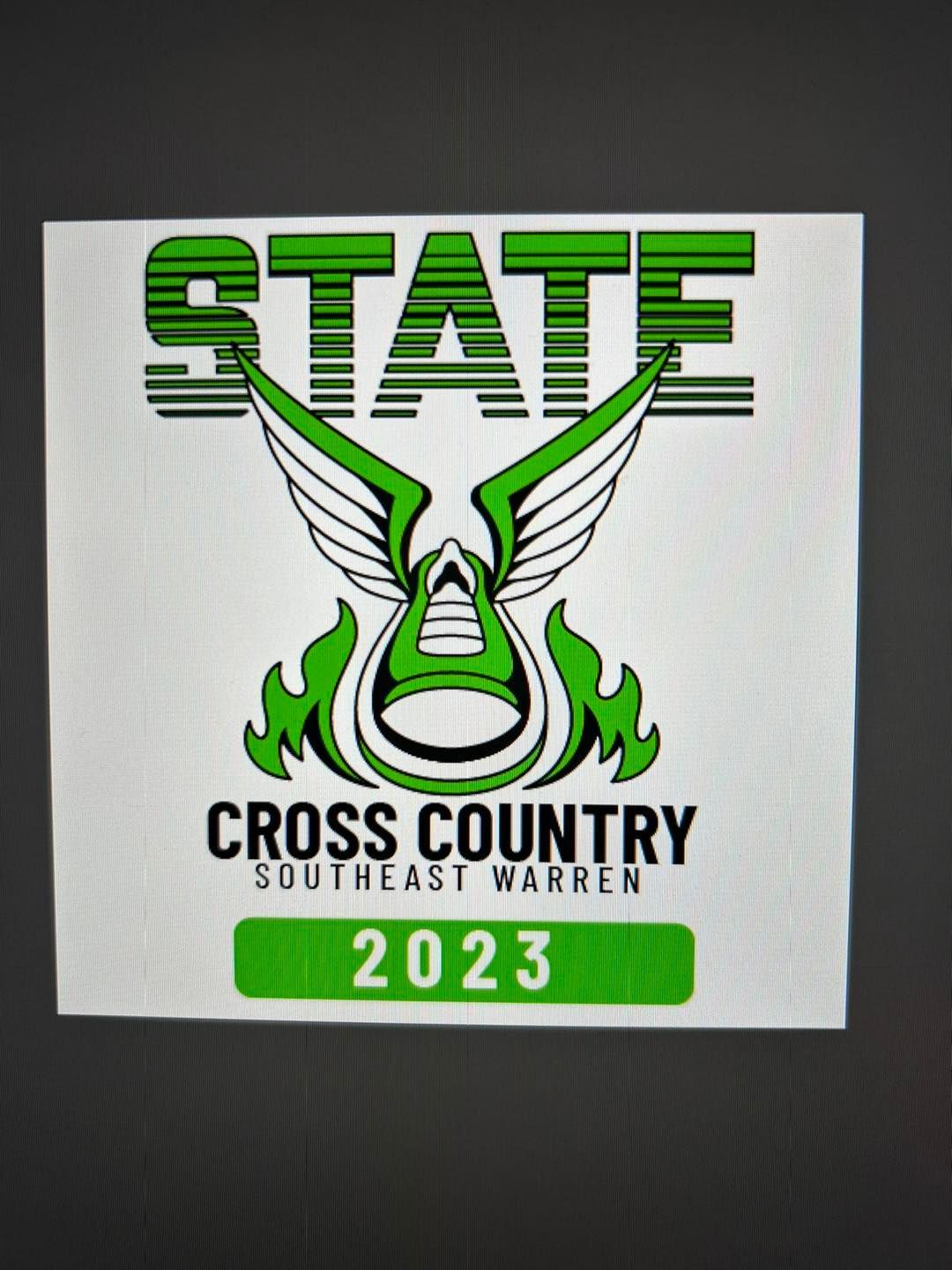 A state cross country logo for the 2023 season