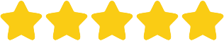Five yellow, five-pointed stars arranged in a horizontal row to represent a five-star rating.