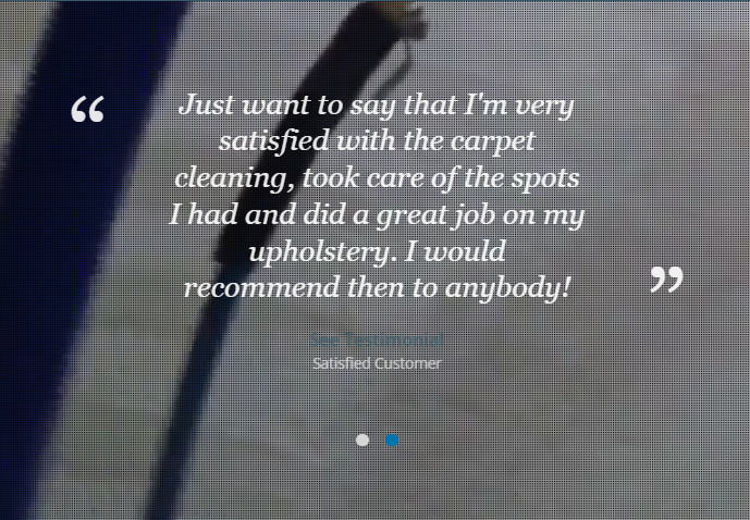 A quote that says just want to say that i 'm very satisfied with the carpet cleaning