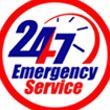 A logo for a 24 hour emergency service.