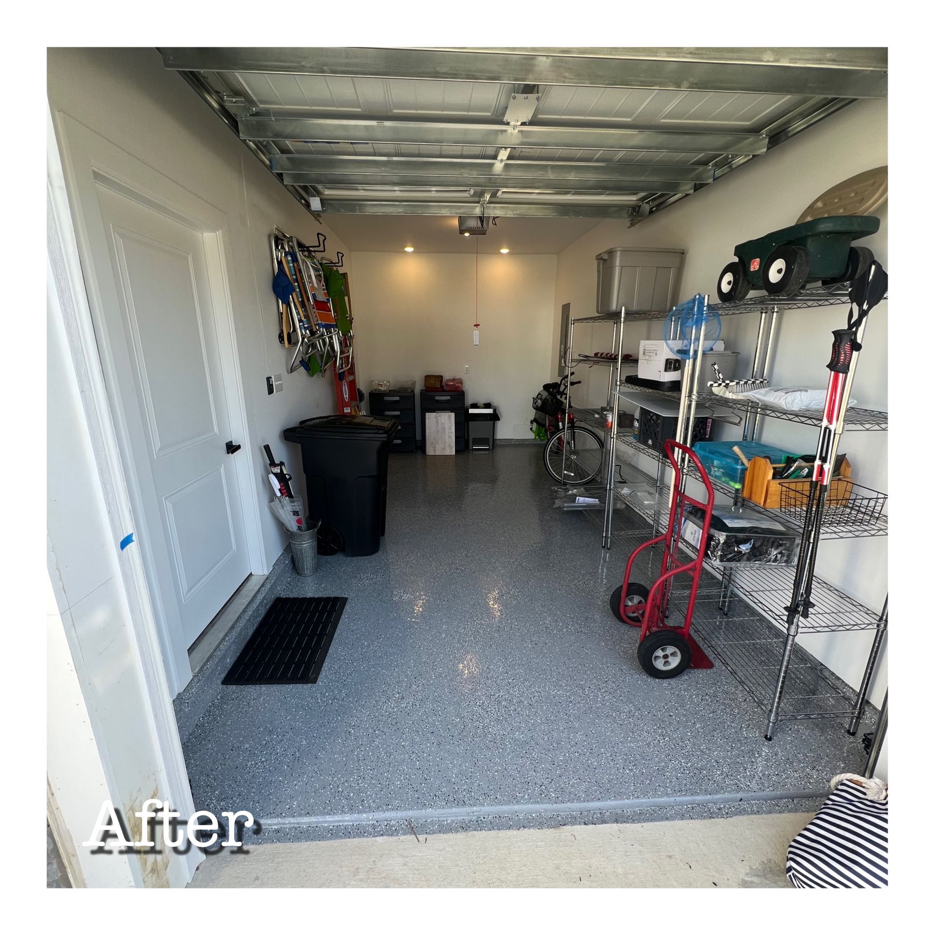 A picture of a garage after being remodeled