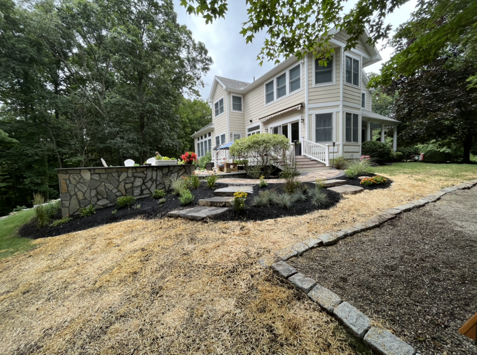 new landscape using pavers 
