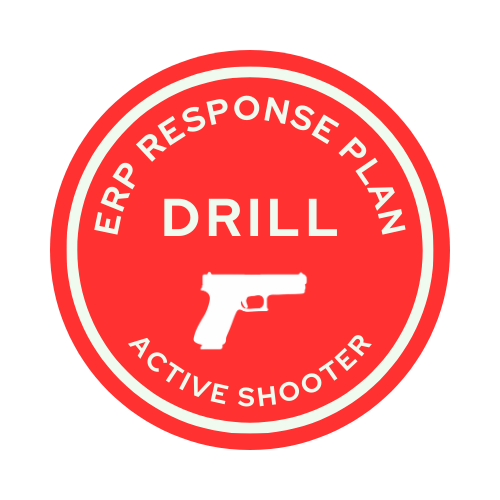 A first aid emergency sign with a white cross in a red circle