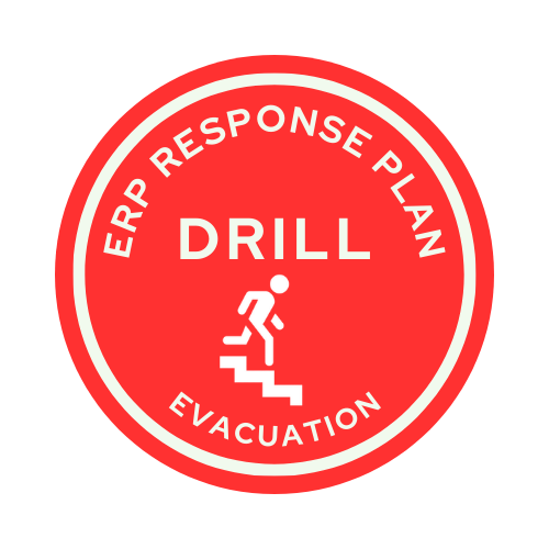 A first aid emergency sign with a white cross in a red circle