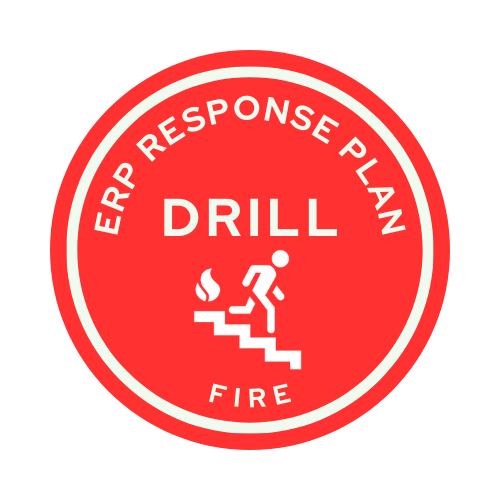 A first aid emergency sign with a white cross in a red circle