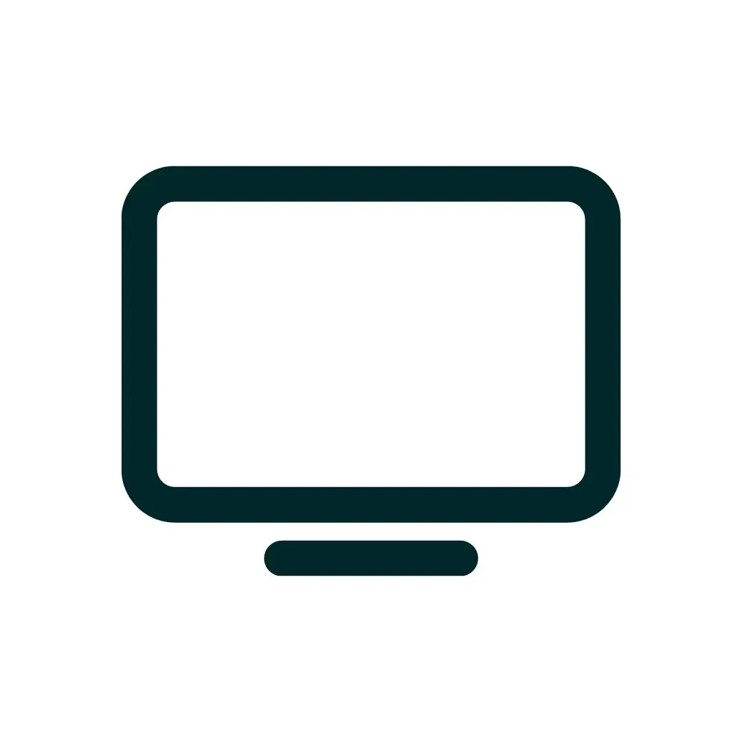 A computer monitor icon on a white background.