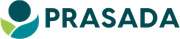 The logo for prasada is blue and green with a circle in the middle.