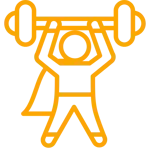 A man is lifting a barbell over his head.