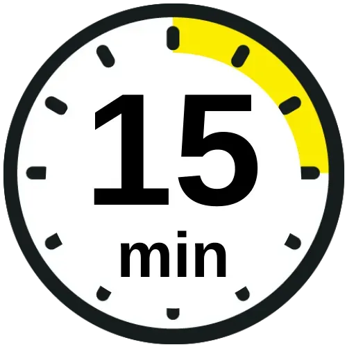 A clock with the number 15 on it
