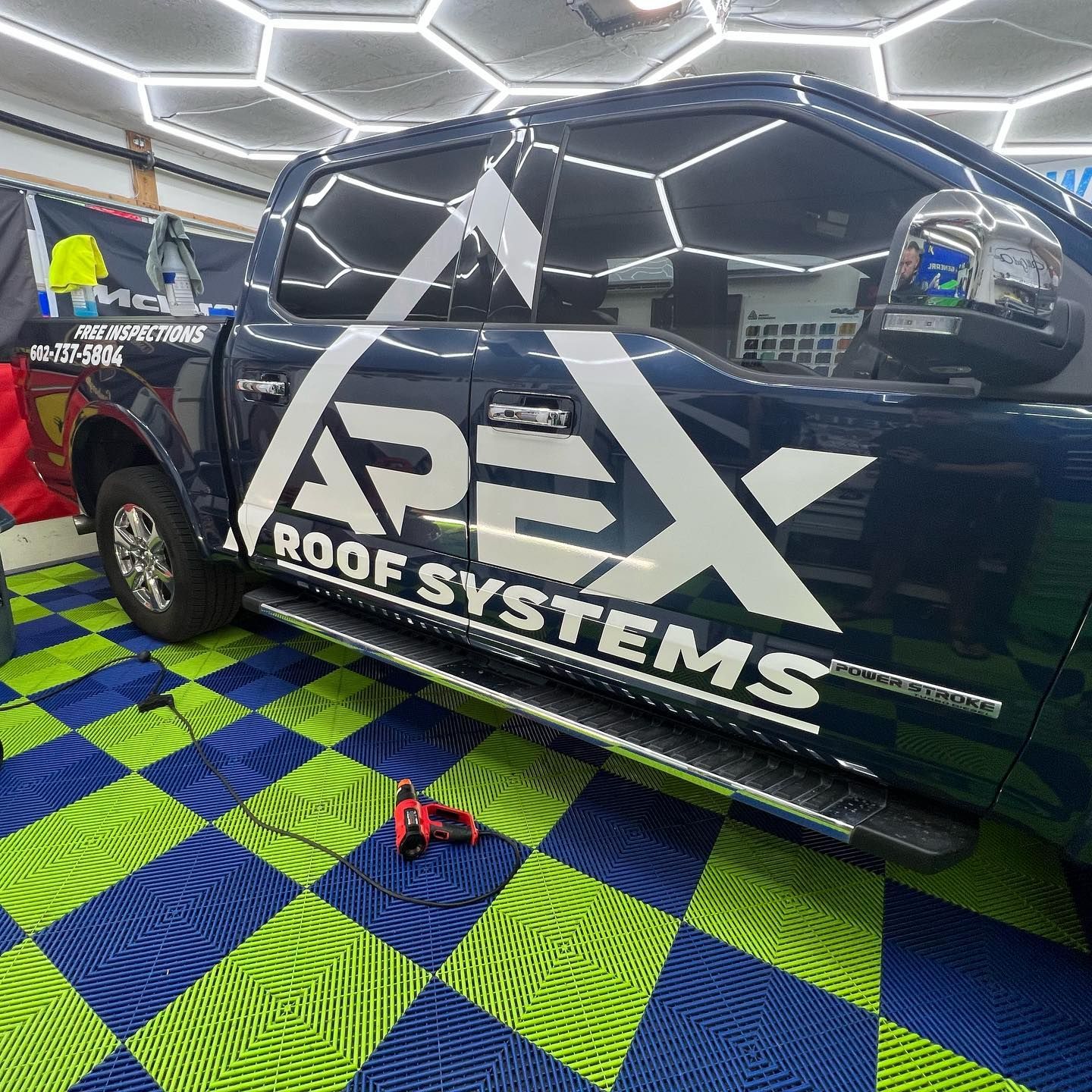 Dark blue truck with 