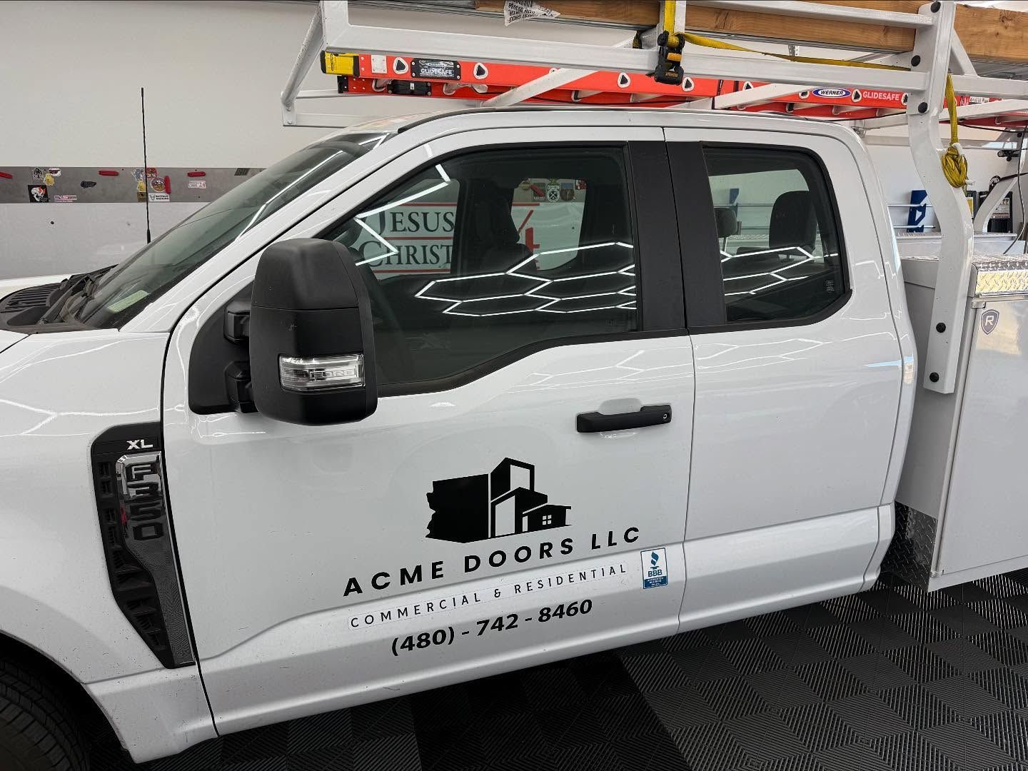 White work truck with 