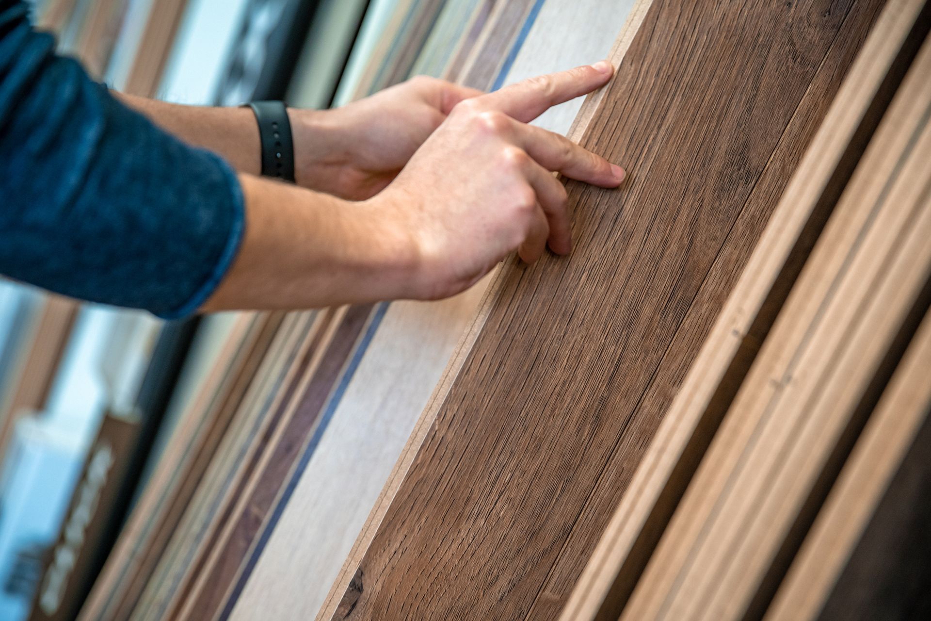 Person Selects Wooden Floor