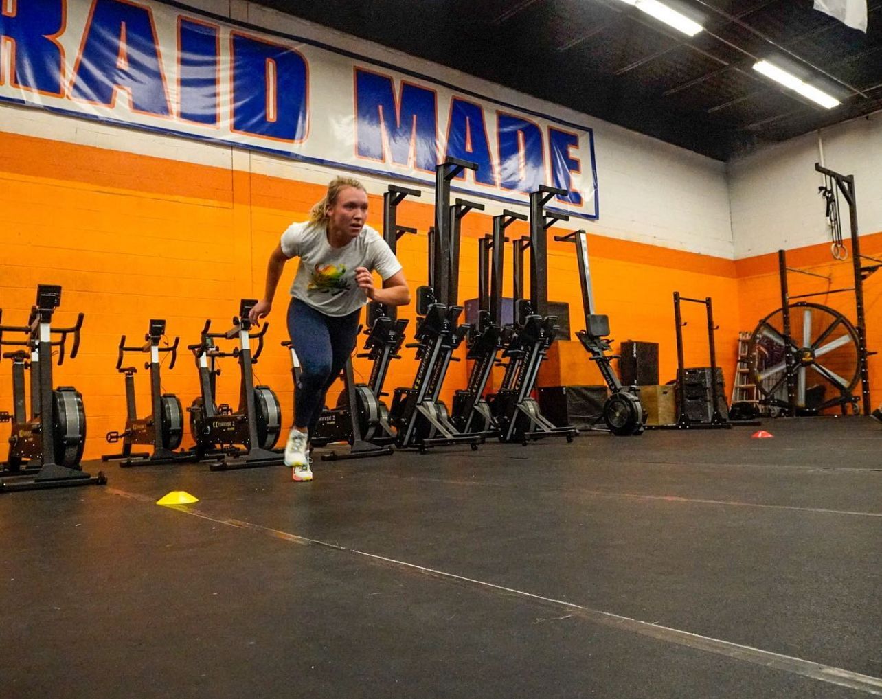 A girl sprinting