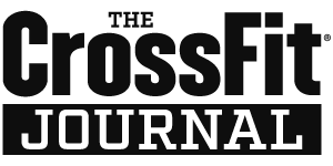 A black and white logo for the crossfit journal