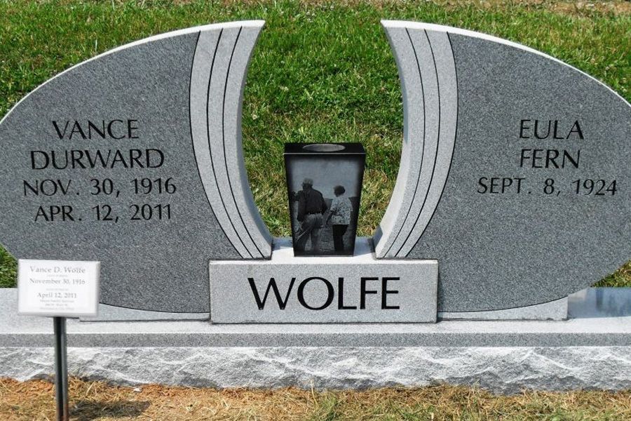 A gravestone for vance durward and elila fern