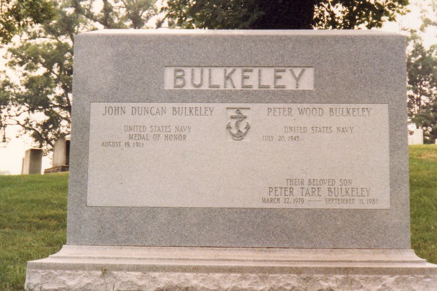 A gravestone for john duncan bulkley and peter wood bulkley