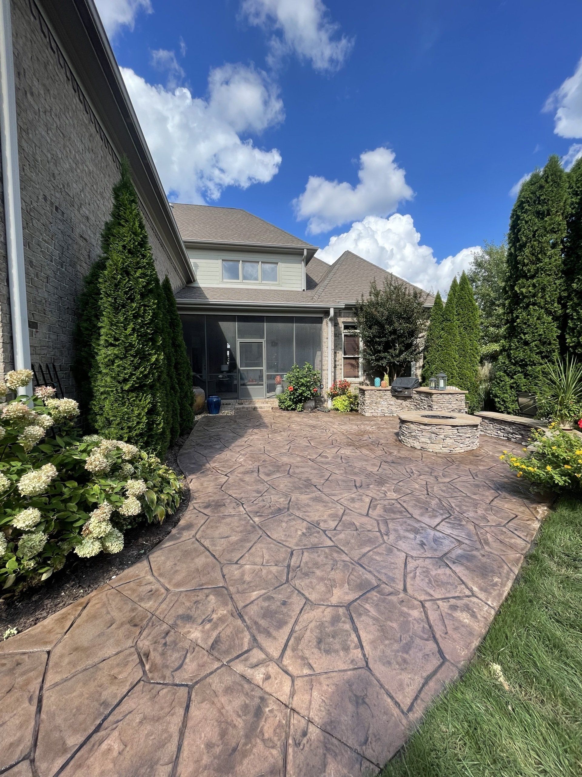 stamped concrete pattern on sidewalk